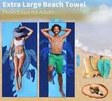 4 Pack Lightweight Thin Beach Towel Oversized 71"x32" Big Extra Large Microfiber Sand Free Towels for Adult Quick Dry Travel Camping Beach Accessories Gift Coconut Tree Sea Turtle Stripe Mandala