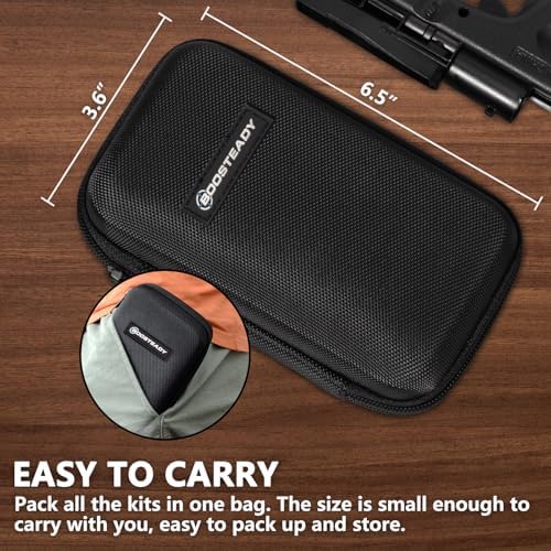 BOOSTEADY Universal Handgun Cleaning kit .22,.357,.38,9mm,.45 Caliber Pistol Cleaning Kit Bronze Bore Brush and Brass Jag Adapter