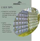 Down Camping Blanket with Footbox - Packable Warm Puffy Lightweight Camp Quilt - Water Resistant for Backpacking Hiking Travel – Compact Outdoor Throw Sleeping Blanket with Bag - 52x77