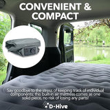SUV Air Mattress, Ultra-Thick Material Extra-High Car Air Mattress, SUV Mattress for Toyota 4runner, Jeep Wrangler Air Mattress, Car Mattress w/Built-in Pump Inflatable Car Air Mattress Grey
