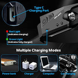 Headlamp Rechargeable, 230° Wide Beam Head Lamp, Motion Sensor LED Head lamp, 5 Modes Headlamps for Adults, Bright Head Lights for Forehead, Outdoor Camping Headlight