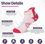 Velice Merino Wool Ankle Hiking Running Socks for Women Compression Support Thick Athletic Cushion Breathable No Show Socks 6 Pairs