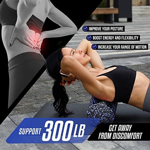 Yes4All High-Density Round Back Roller Foam, Exercise Foam Roller for Yoga, Pilates & Stretching - 12, 18, 24, 36 inch