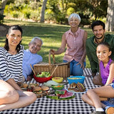 Outdoor Picnic Blanket, XL Foldable Waterproof Sand Beach Mat, Extra Large 80x80in for Beach Camping Hiking Travel Family Concerts Portable Beach Blankets（Darke Blue）
