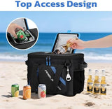 Maelstrom Cooler Bag, 30 Cans Beach Cooler, Large Leakproof Insulated Soft Cooler with Bottle Opener, Ice Chest, Portable Collapsible Cooler for Travel, Camping, Shopping