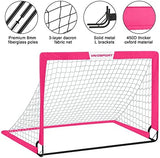 Kids Soccer Goals for Backyard Set - 2 of 4' x 3' Portable Soccer Goal Training Equipment, Pop Up Toddler Soccer Net with Soccer Ball, Soccer Set for Kids and Youth Games, Sports