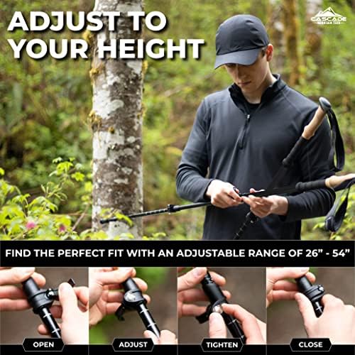 Cascade Mountain Tech Trekking Poles - Carbon Fiber Walking or Hiking Sticks with Quick Adjustable Locks