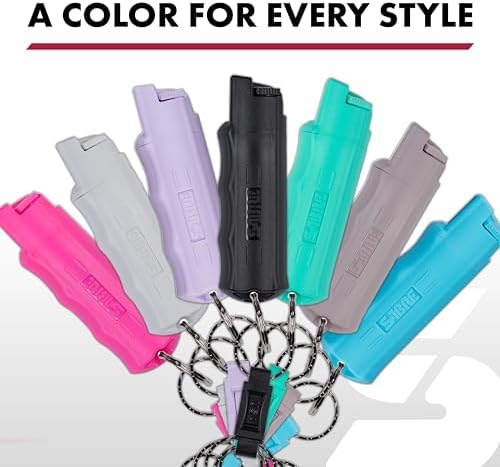 SABRE Pepper Spray, Maximum Police Strength OC Spray, Quick Release Keychain for Easy Carry and Fast Access, Finger Grip for More Accurate and Faster Aim, 0.54 fl oz, Secure and Easy to Use Safety