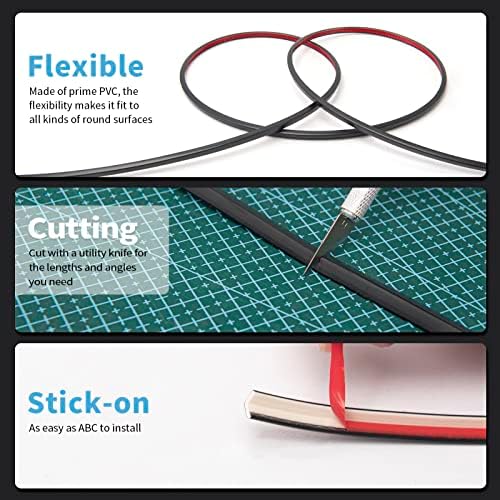 Art3d 20ft Outside Vinyl Corner Trim Peel and Stick for Tile and Wall Edges, Furniture Decoration Black