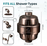 Aquahomegroup AHG20 20 Stage Vitamin C E for Hard High Output Shower Remove Chlorine and Fluoride-2 Cartridges Included-Consistent Water Flow Showerhead Filter, Bronze