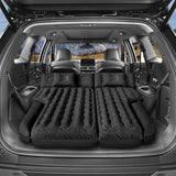 Inflatable SUV Air Mattress: Double-Sided Flocking Car Mattresses for Back SUV, Travel Camping SUV Sleeping Bed Mattress with Air Pump 2 Pillows