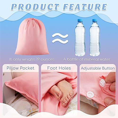 Irenare Self Tan Sleep Sack Breathable Self Tanning Sheet Protector for Bed Travel Sleeping Bag Camping and Sheet Liner for Outdoor Travel Hiking(Pink)