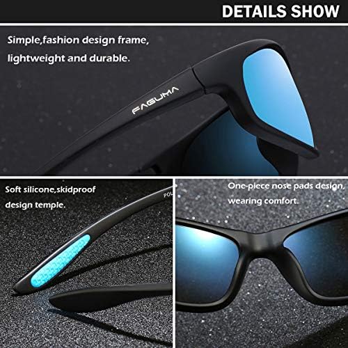 FAGUMA Polarized Sports Sunglasses For Men Cycling Driving Fishing UV400 Protection