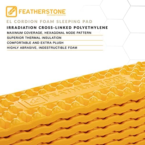 Featherstone Outdoor El Cordion Insulated R-Value 2.1 Sleeping Pad Closed Cell Foam Mat for Ultralight Backpacking Thru-Hiking and Camping