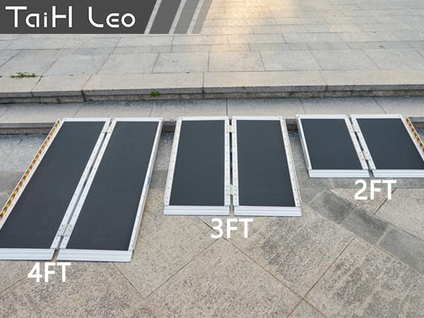 TaiH Leo Wheelchair Ramp 4 Feet, Portable Ramps for Wheelchairs for Home, 800LBS Capacity Folding Non-Slip Aluminum Handicap Ramp, Wheel Chair Ramp for Home Steps, Stairs, Doorways, Car, Curbs