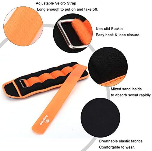 Ankle Weights for Women, Men and Kids - 1/2/3/4/6/8/10/12/15/20 LBS 1 Pair Strength Training Wrist/Leg/Arm Weight with Adjustable Strap for Jogging, Gymnastics, Aerobics, Physical Therapy