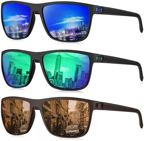 KALIYADI Polarized Sunglasses for Men, Lightweight Sun Glasses with UV Protection for Driving Fishing Golf
