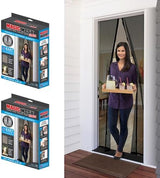 Magic Mesh Deluxe, Black | Magnetic Screen Door, Heavy Duty, Magnetic Closure, Door Net, Patio Screen, Sliding Door Screen, Bug Screen for Doorways, Kid & Pet Friendly | Size 39" x 83" (Pack of 2)