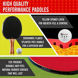 JP WinLook Ping Pong Paddles Sets - Portable Table Tennis Paddle Set with Ping Pong Paddles Professional Case & Ping Pong Balls - Premium Table Tennis Racket Player Set for Indoor & Outdoor Games