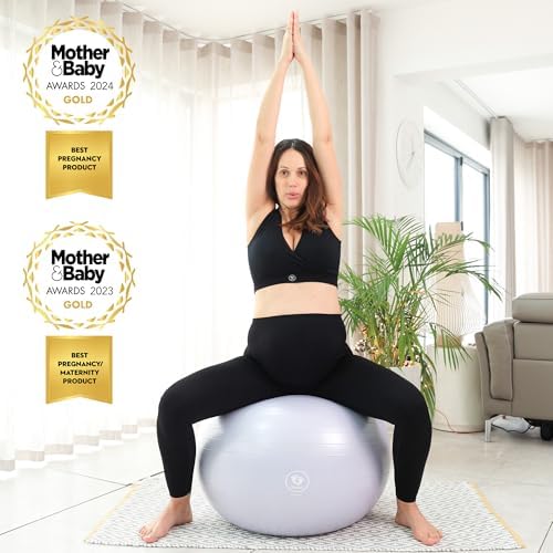 BABYGO® Birthing Ball for Pregnancy & Labor + Our Award Winning Book - Exercise, Birth & Recovery Plan, 5X Stronger Than a Yoga Ball with Eco Friendly Material