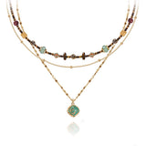 MASW boho layered Original design Retro style multi-layer beaded necklace Fashion women's gold-plated necklace M3396