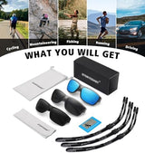 STORYCOAST Polarized Sports Sunglasses for Men Women Unbreakable Frame Cycling Fishing Driving