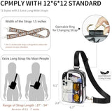 3 Pockets Clear Bag for Stadium Events with 2 Long Straps Sling Backpack Fanny Pack Concert Crossbody Purses for Women