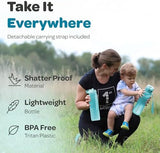 Hydracy Water Bottle with Time Marker -Large BPA Free Water Bottle & No Sweat Sleeve -Leak Proof Gym Bottle with Fruit Infuser Strainer & Times to Drink -Ideal for Fitness Sports & Outdoors