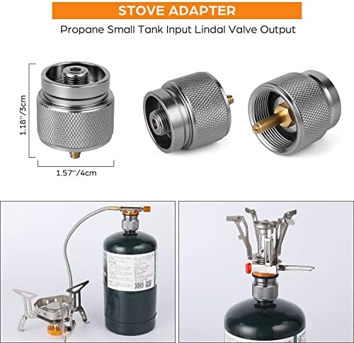 Odoland 3500W/6800W Windproof Camp Stove Camping Gas Stove with Fuel Canister Adapter, Piezo Ignition, Carry Case, Portable Collapsible Stove Burner for Outdoor Backpacking Hiking and Picnic