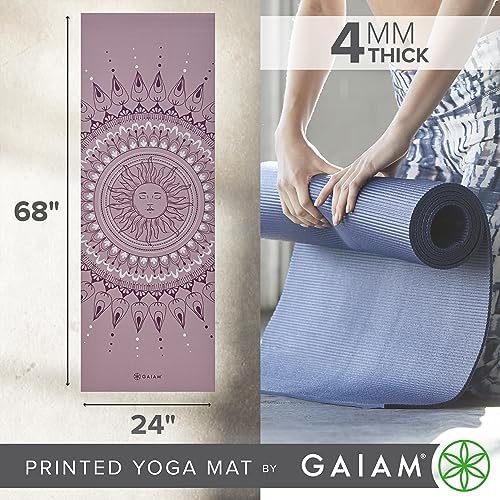 Gaiam Print Yoga Mat, Non Slip Exercise & Fitness Mat for All Types of Yoga, Pilates & Floor Exercises