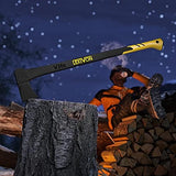 LEXIVON Wood Splitting Axe, Hatchet for Camping 36" - Ideal for Chopping, Tree-Felling and Firewood | Grade-A Carbon Steel, Fiberglass Handle & Ergonomic Grip | Protective Sheath Included (LX-V36S)