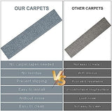 15Pcs Stair Treads for Wooden Steps Indoor with Self Adhesive, 8"x30" Non Slip Stair Runners-Peel & Stick Indoor Stair Carpet Runner, Resistant Indoor Runner for Kids、Elders and Pets, Light Gray