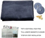 Garage Screen Doors for 2 Car Garage, 16x8 Ft Magnetic Closure Heavy Duty Weighted Bottom Screen Self Sealing Fiberglass Mesh Retractable Net - Easy Assembly & Pass-Through Black