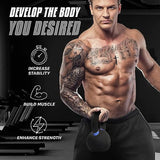 Yes4All Powder Coated Cast Iron Kettlebell Strength Training Kettlebells Weight Set for Full Body Workout, Home Gym