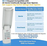 for Genie Garage Door Opener Keypad&Remote,Compatible with All Genie/Overhead Garage Door Openers, for Model GK-R 37332R OKP-BX GK-BX GWKP, GWK-IC, ACSDG, ACSDA1, ACSD1G, B8QACSDA, B8QACSDA1