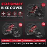 Bike Cover for 2 Bikes - 600D Bike Covers Outdoor Storage Waterproof & Heavy Duty, Bicycle Cover for 2 eBike, Mountain Bike, Road Bike, Hybrid Bike, Beach Cruiser Bike, Scooter and More