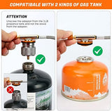 Odoland 3500W/6800W Windproof Camp Stove Camping Gas Stove with Windscreen, Fuel Canister Adapter, Piezo Ignition for Outdoor Backpacking Hiking and Picnic