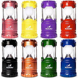 MalloMe Camping Lantern Multicolor 8 Pack Lanterns for Power Outages, Camping Lights for Tent Hanging, Camp Light Tent Lamp Emergency Battery Powered LED Lantern (Rechargeable Batteries Not Included)