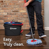 O-Cedar RinseClean Spin Mop & Bucket System + 1 Extra Mop Head | Clean with Clean Water | Removes 99% of Bacteria