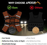 APEXUP Weighted Vest with 5lbs/10lbs/15lbs/20lbs/25lbs/30lbs Weights and Reflective Stripe, Weight Vest Men Women for Workout, Strength Training, Running