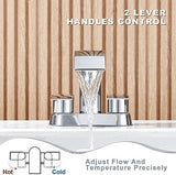 Ultimate Unicorn waterfall faucet chrome for bathroom sink, wide mouth spout with two handles waterfall, sink vanity faucet, single hole or 3 basin lavatory mode (DJS-MP-SB-PB-C)
