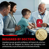 Protect Life Survival First Aid Kit for Home/Business, Camping Survival Kits | Mini Travel First Aid Kit | Camping Equipment | Small Kits for Car | Outdoor Emergency Survivals Pack