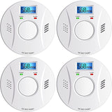 Smoke Detector and Carbon Monoxide Detector Co2 Detector Battery Powered with Test/Reset Button 4 Pack
