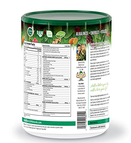 MacroLife Naturals Macro Greens Powder 38 Superfood Probiotic Antioxidant Enzyme & Herbal Supplement Immunity Energy Cleanse - Non-GMO Vegan Gluten-Free Dairy-Free - 30oz (90 Servings)