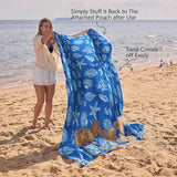 WEKAPO Beach Blanket Waterproof Sandproof Oversized, Extra Large Beach Mat Sand Free, Lightweight & Compact Sand Free Mat with 6 Stakes & 4 Corner Pockets