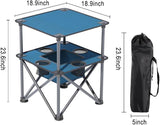 Folding Camping Table,Beach Tables for Sand Foldable,Camp Table,Comes with 4 Cup Holders and Storage Bags,Quick Unfolding and Folding，Suitable for Camping