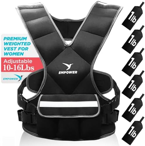 Empower Weighted Walking Vest for Women – Strengthen Muscles, Boost Bone Health, and Burn More Calories (fixed 8lbs, adjustable 4-10lbs or 10-16lbs)