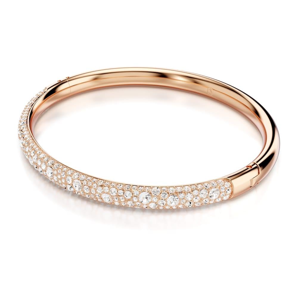 Swarovski Sublima Bangle Bracelet, Snow Pavé of Clear Round Crystals in a Rose Gold-Tone Finished Setting, Size M, Part of the Sublima Collection