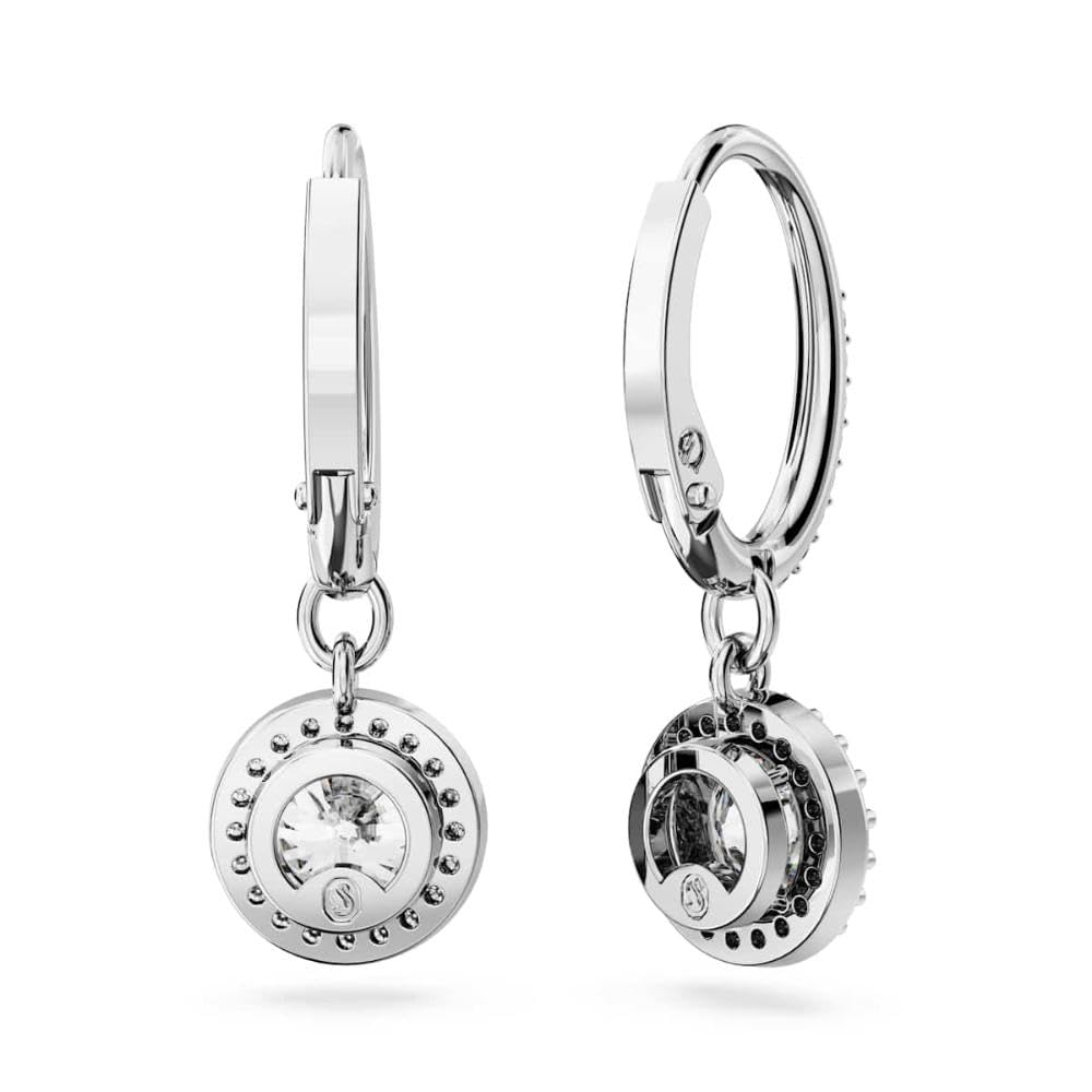 Swarovski Constella Pierced Drop Earrings, White Crystals on a Rhodium Finish Setting, Part of the Constella Collection
