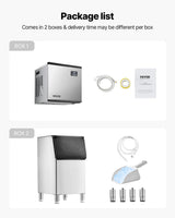 VEVOR Commercial Ice Maker Machine, 500LBS/24H Ice-Making Machine with 300LBS Large Storage Bin, Auto Self-Cleaning Ice Maker with Touchscreen for Bar Cafe Restaurant Business Commercial